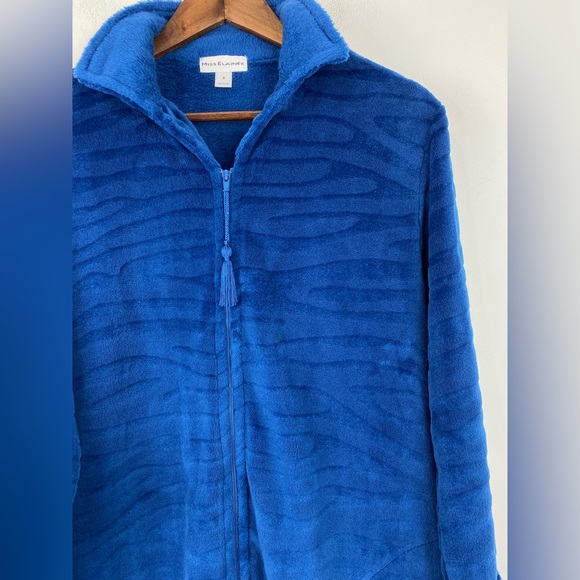Miss Elaine size Small Women’s Blue Long Sleeve Zip Up Robe - Picture 2 of 6